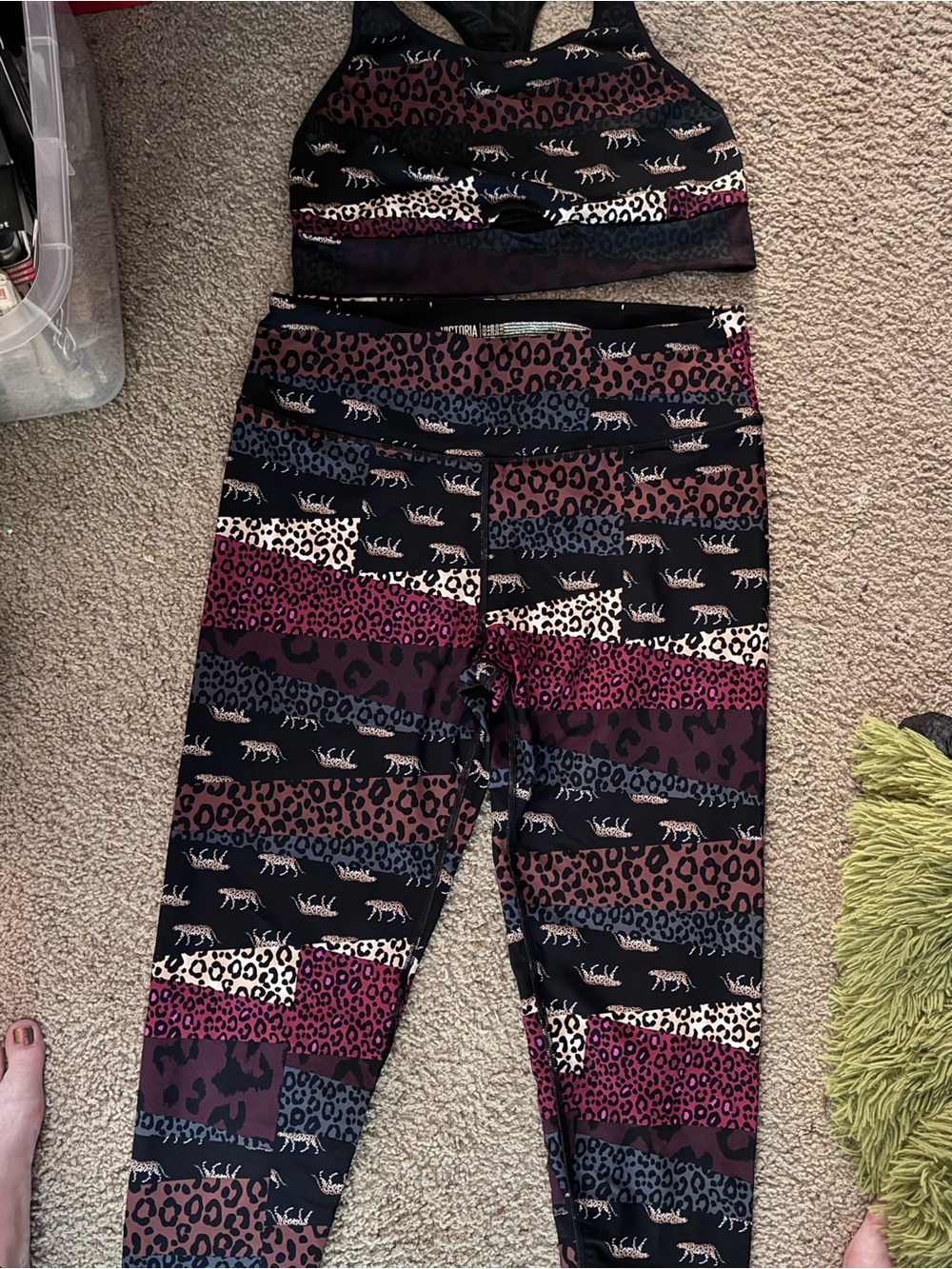 Victoria's Secret Black Multi Animal-Print Leggings